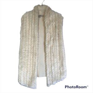 GUESS Women’s Ivory Faux Fur Vest